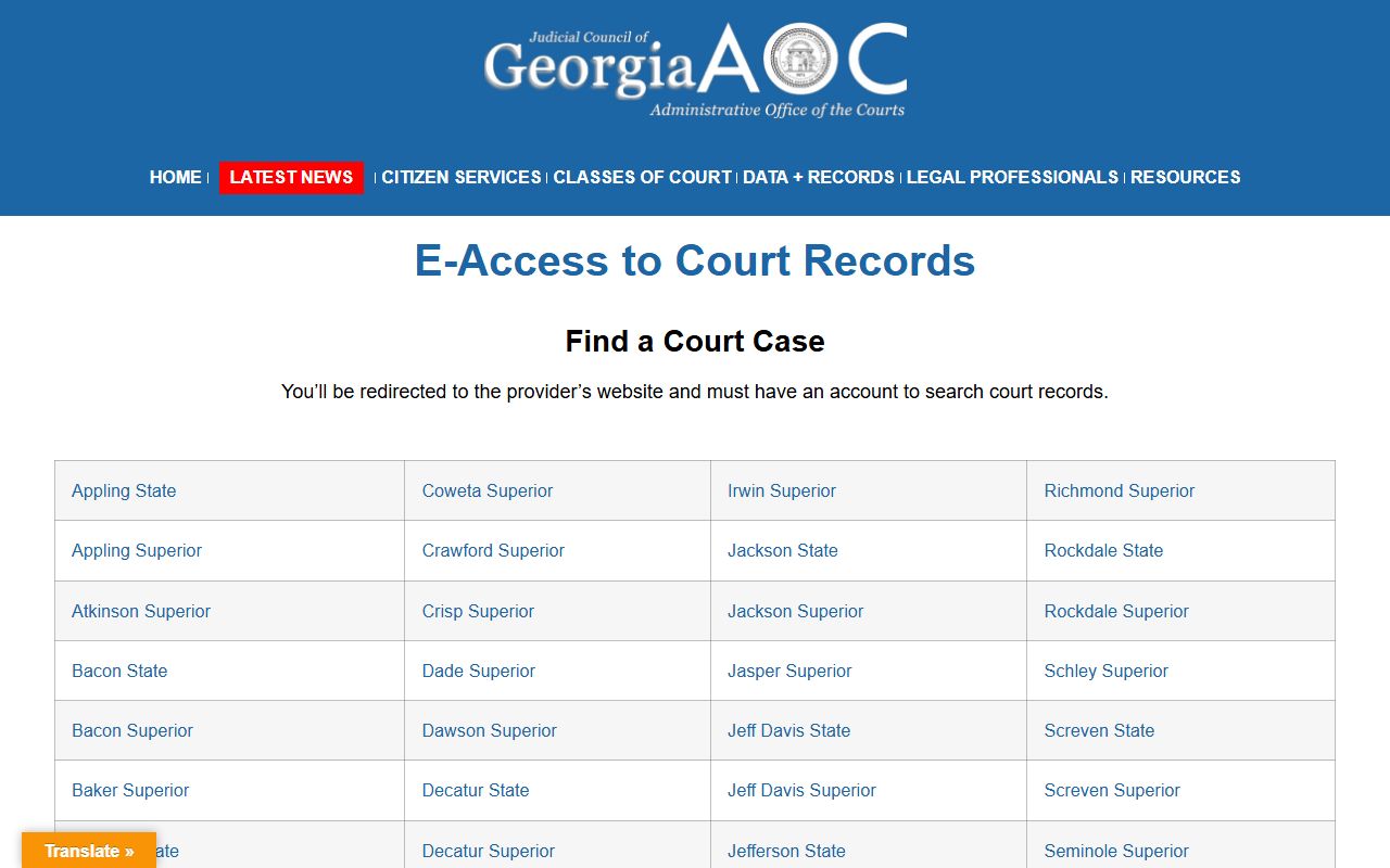 Hancock County Clerk of Superior Court Georgia e-access records