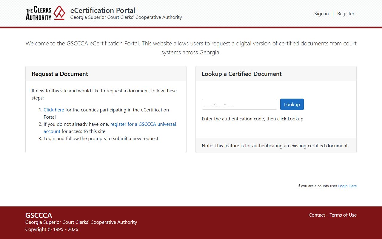 Hancock County Clerk of Superior Court certified copy eCertify records