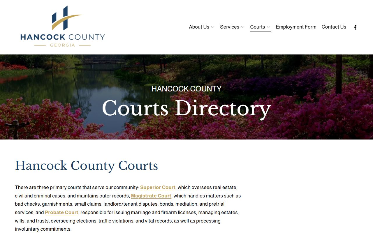 Hancock County court records courts directory
