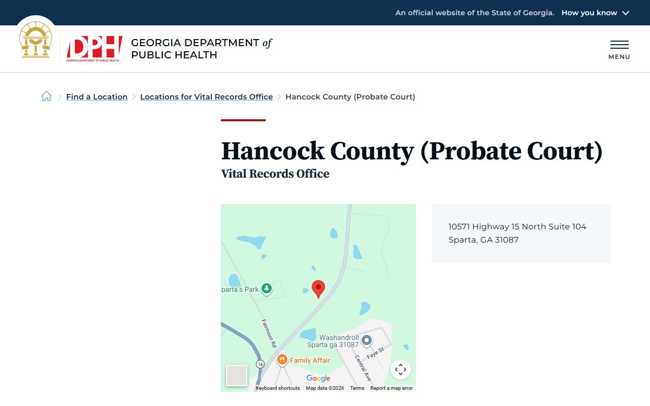 Hancock County Probate Court vital records location for probate records