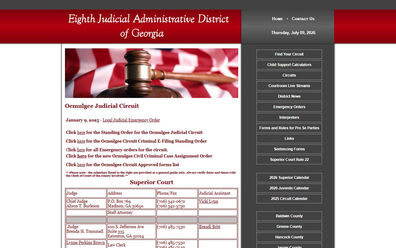 Hancock County Superior Court Ocmulgee Judicial Circuit records
